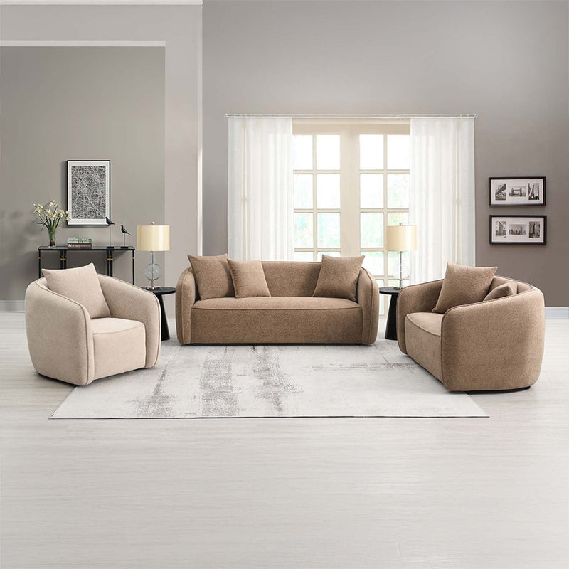 Keith 57" Loveseat w/2 Pillows, Brown Chenille Acme