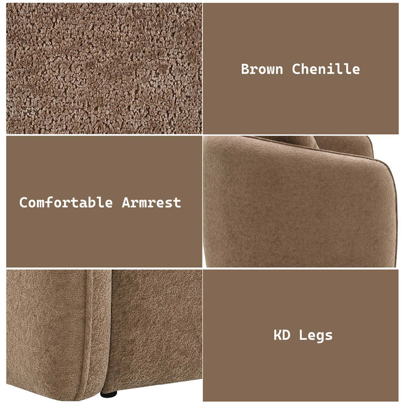 Keith 57" Loveseat w/2 Pillows, Brown Chenille Acme