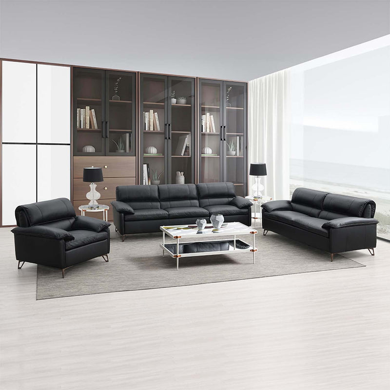 Eilene 83" Loveseat, Black Top Grain Leather Acme