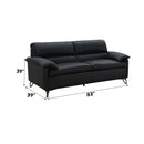 Eilene 83" Loveseat, Black Top Grain Leather Acme