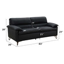 Eilene 83" Loveseat, Black Top Grain Leather Acme