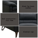 Eilene 83" Loveseat, Black Top Grain Leather Acme
