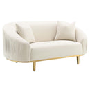 Martina 74" Loveseat w/2 Pillows, Ivory Velvet Acme