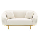 Martina 74" Loveseat w/2 Pillows, Ivory Velvet Acme