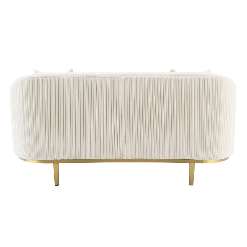 Martina 74" Loveseat w/2 Pillows, Ivory Velvet Acme