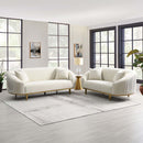 Martina 74" Loveseat w/2 Pillows, Ivory Velvet Acme