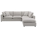 Marisa Modular Left Facing 84" Loveseat w/2 Pillows, Beige Boucle Acme