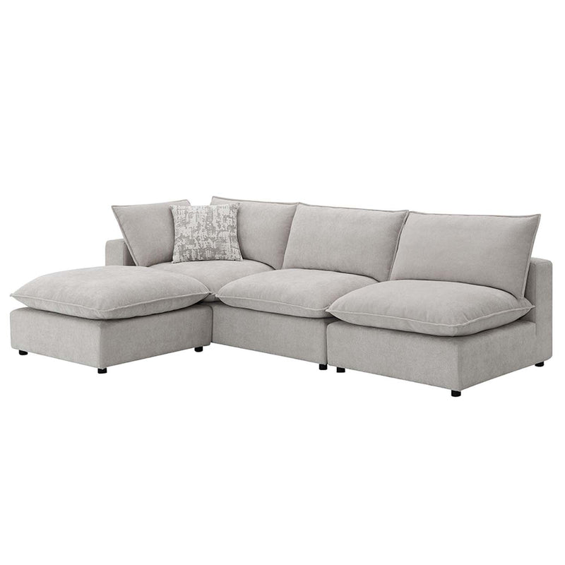 Marisa Modular Left Facing 84" Loveseat w/2 Pillows, Beige Boucle Acme