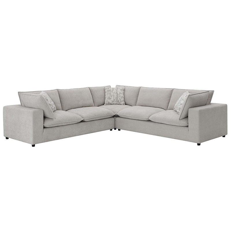 Marisa Modular Left Facing 84" Loveseat w/2 Pillows, Beige Boucle Acme