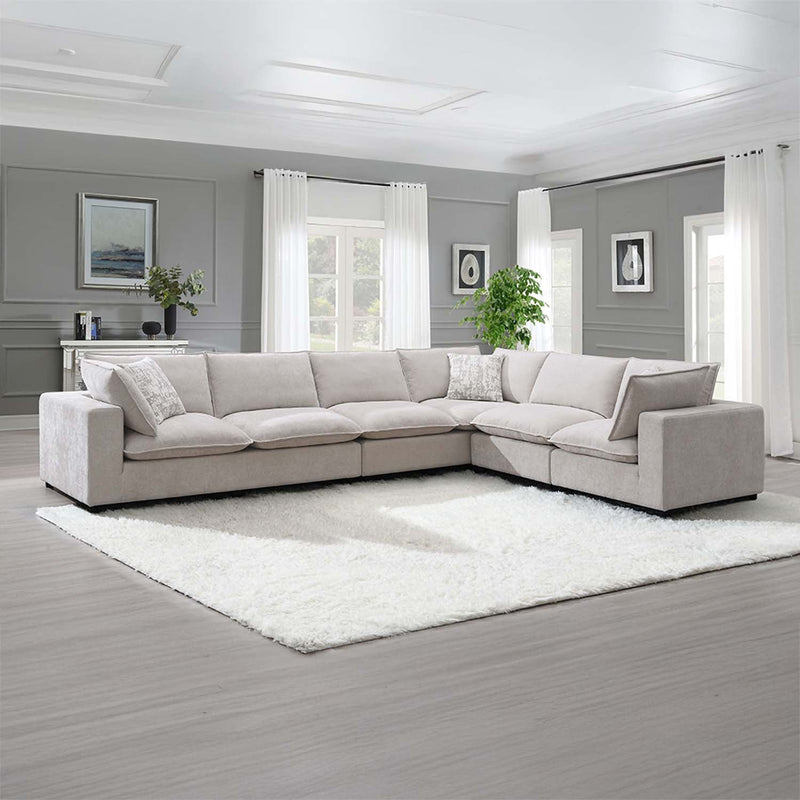 Marisa Modular RF 84" Loveseat w/2 Pillows, Beige Boucle Acme