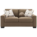 Darya 69" Loveseat w/3 Pillows, Brown Suede Fabric Acme