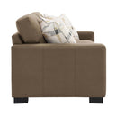 Darya 69" Loveseat w/3 Pillows, Brown Suede Fabric Acme