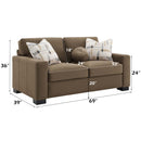 Darya 69" Loveseat w/3 Pillows, Brown Suede Fabric Acme