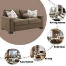 Darya 69" Loveseat w/3 Pillows, Brown Suede Fabric Acme