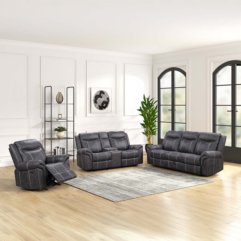 Zubaida Power Motion 75" Loveseat w/USB, Dark Gray Polish Microfiber Acme
