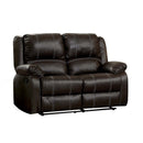 Zuriel Motion 56" Loveseat, Brown Faux Leather Acme