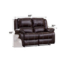 Zuriel Motion 56" Loveseat, Brown Faux Leather Acme