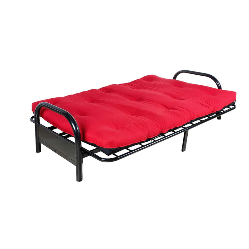 Nabila Full Futon Mattress (6"H), Red & Black Poplin Fabric Acme