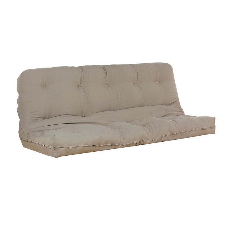 Nabila Full Futon Mattress (8"H), Khaki Poplin Fabric Acme