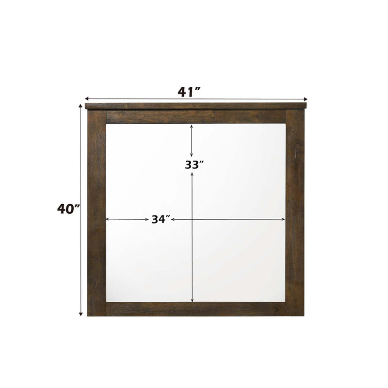 Merrilee 41"x40" Mirror, Oak Finish Acme