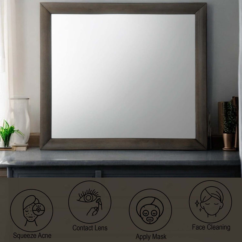 Ireland 39"x35" Mirror, Gray Oak Finish Acme