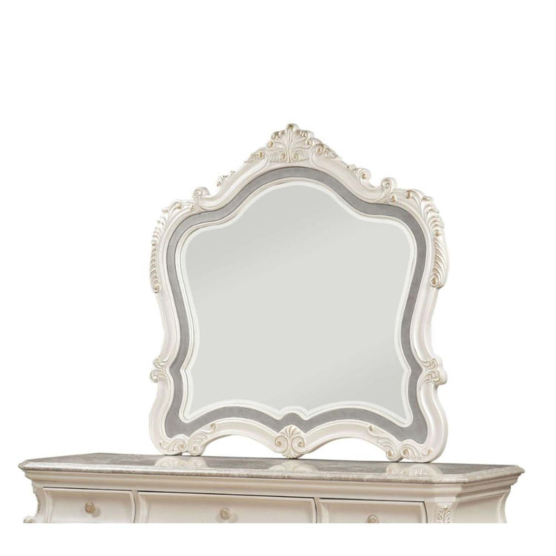 Chantelle 45"x45" Mirror, Pearl White Finish Acme
