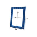 Dante Accent Floor 56"x74" Mirror, Blue Velvet Acme