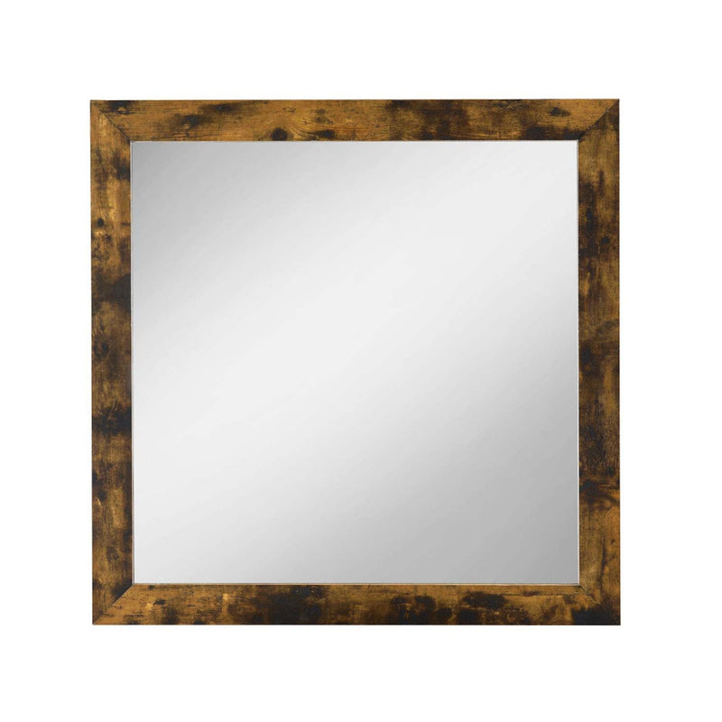 Juvanth 35"x35" Mirror, Rustic Oak Finish Acme