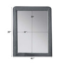 Valda 28"x36" Mirror, Light Gray Fabric Acme