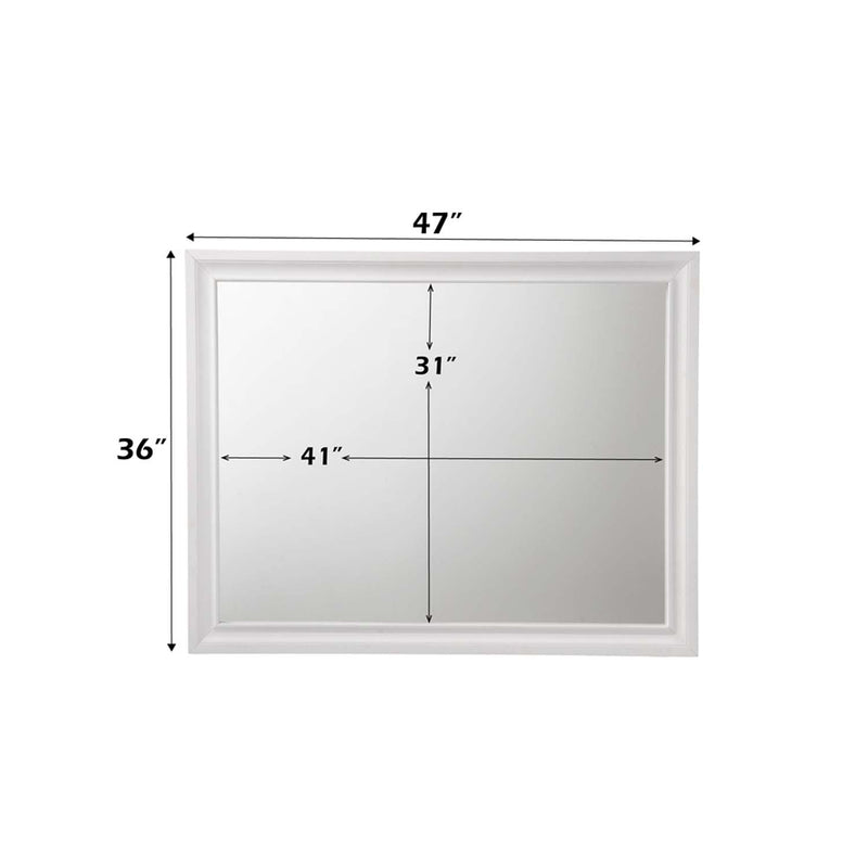 Naima 47"x36" Mirror, White Finish Acme
