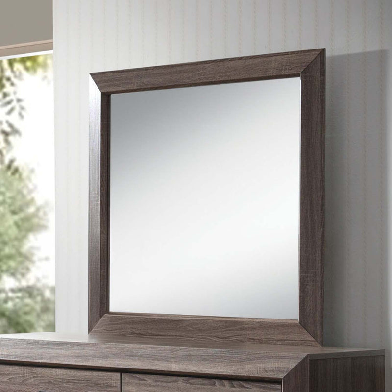 Lyndon 41"x39" Mirror, Weathered Gray Grain Finish Acme