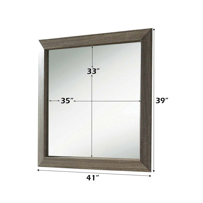 Lyndon 41"x39" Mirror, Weathered Gray Grain Finish Acme