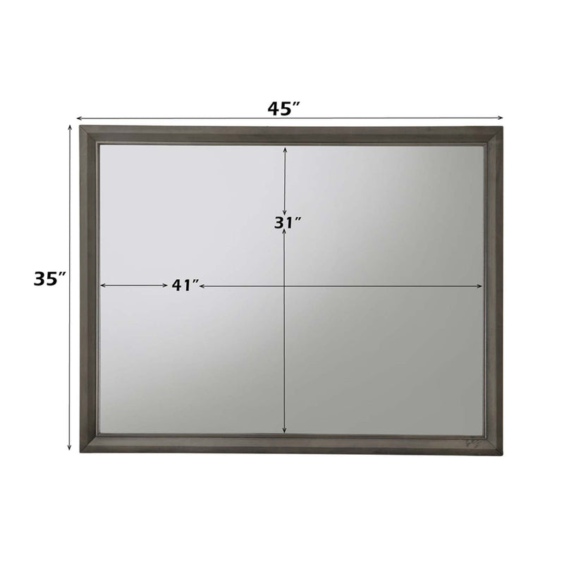Carine II 45"x35" Mirror, Gray Finish Acme