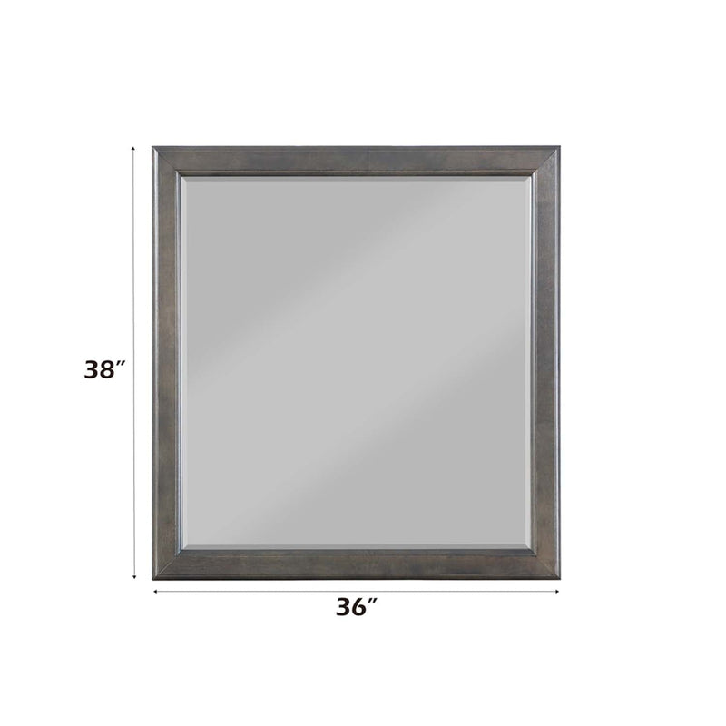 Louis Philippe 36"x38" Mirror, Dark Gray Finish Acme