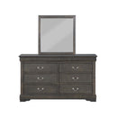 Louis Philippe 36"x38" Mirror, Dark Gray Finish Acme