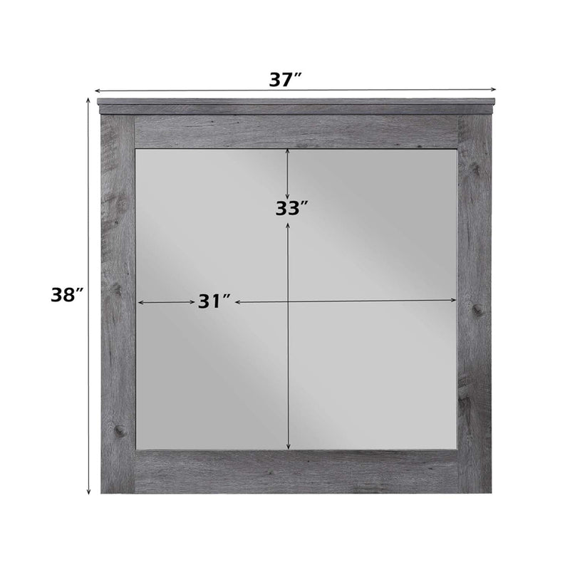 Vidalia 37"x38" Mirror, Rustic Gray Oak Finish Acme