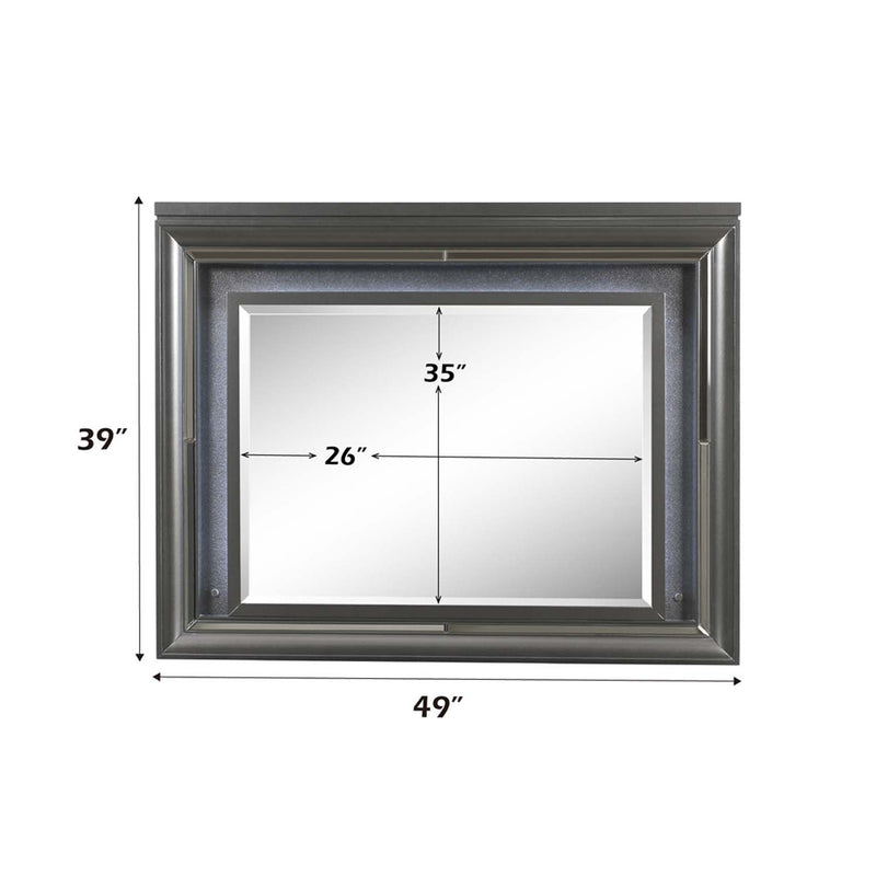 Sawyer 49"x39" Mirror w/Led, Metallic Gray Finish Acme