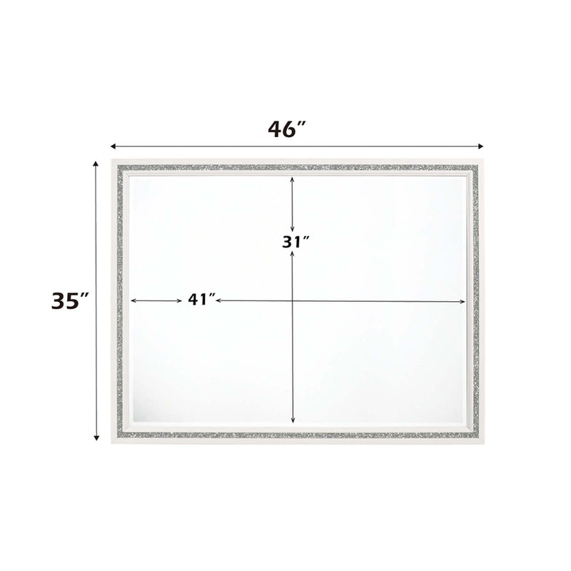 Haiden 46"x35" Mirror, White Finish Acme