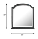 House Beatrice 39"x35" Mirror, Charcoal Finish Acme