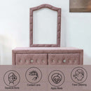 Reggie 22"x30" Mirror, Pink Fabric Acme