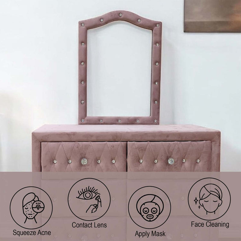 Reggie 22"x30" Mirror, Pink Fabric Acme