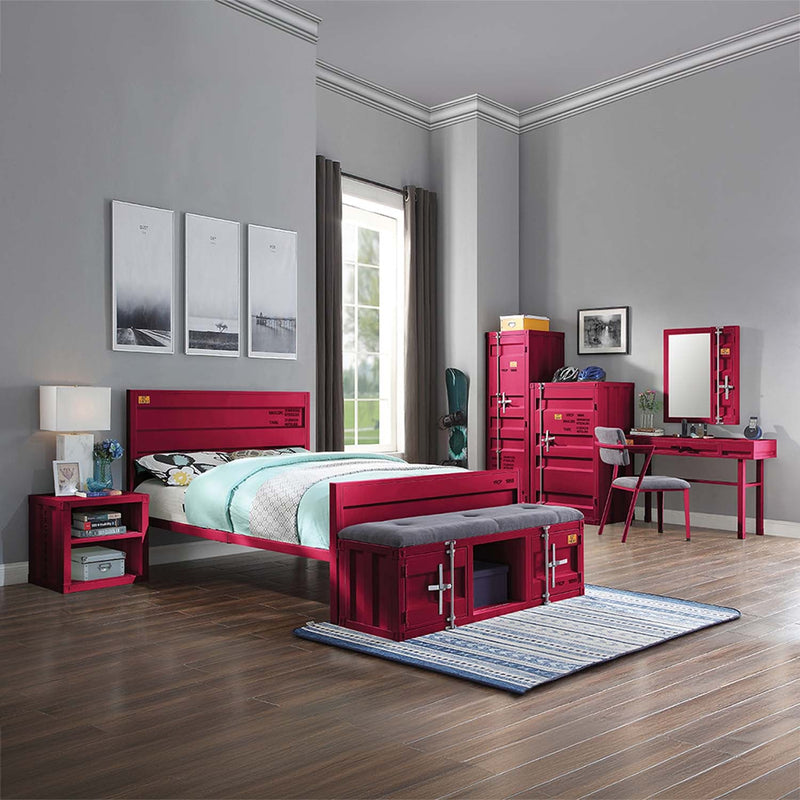 Cargo Vanity 26"x32" Mirror, Red Finish Acme