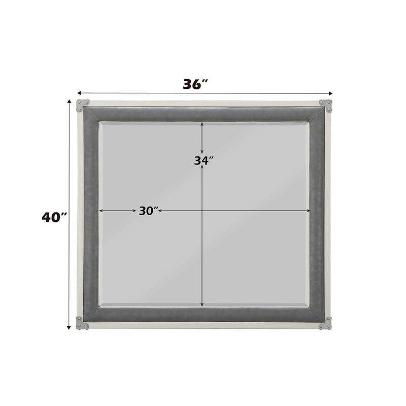 Orchest 36"x40" Mirror, Gray Finish Acme