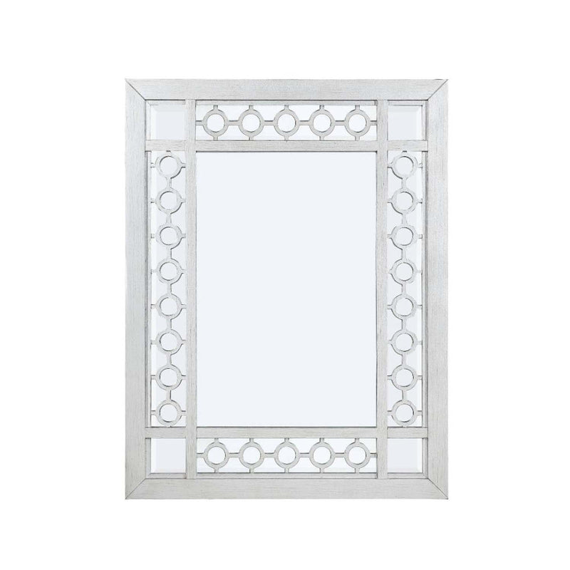 Varian 31"x40" Mirror, Mirrored & Antique Platinum Finish Acme