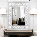 Varian 31"x40" Mirror, Mirrored & Antique Platinum Finish Acme