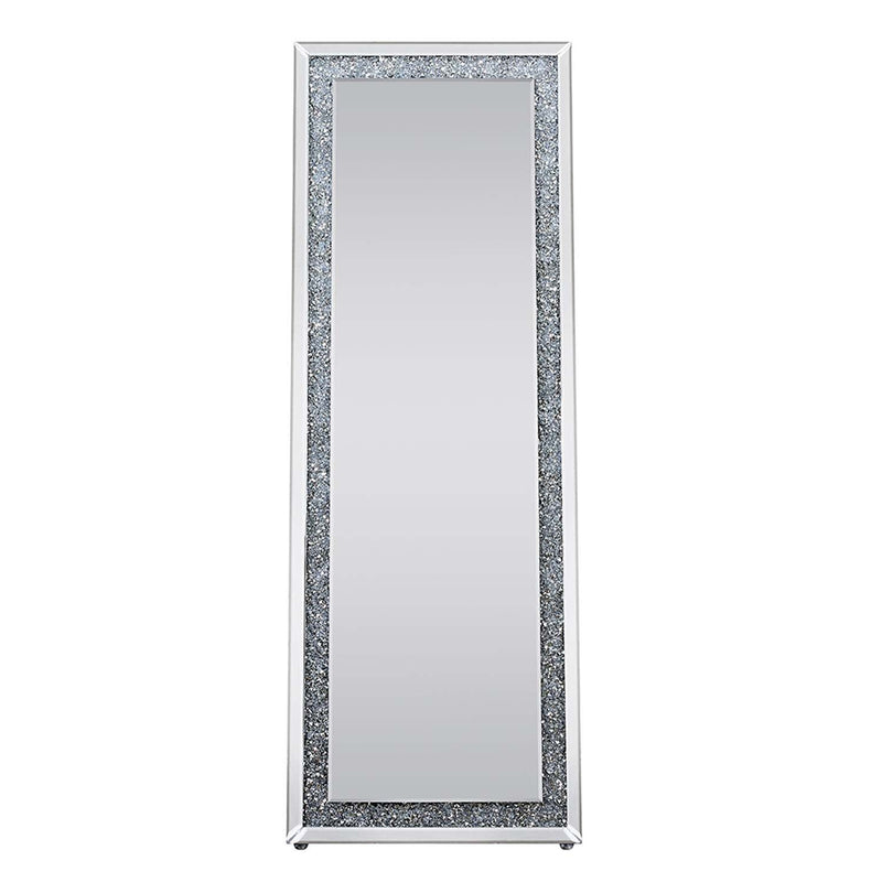 Noralie Floor 22"x63" Mirror, Mirrored & Faux Diamonds Acme