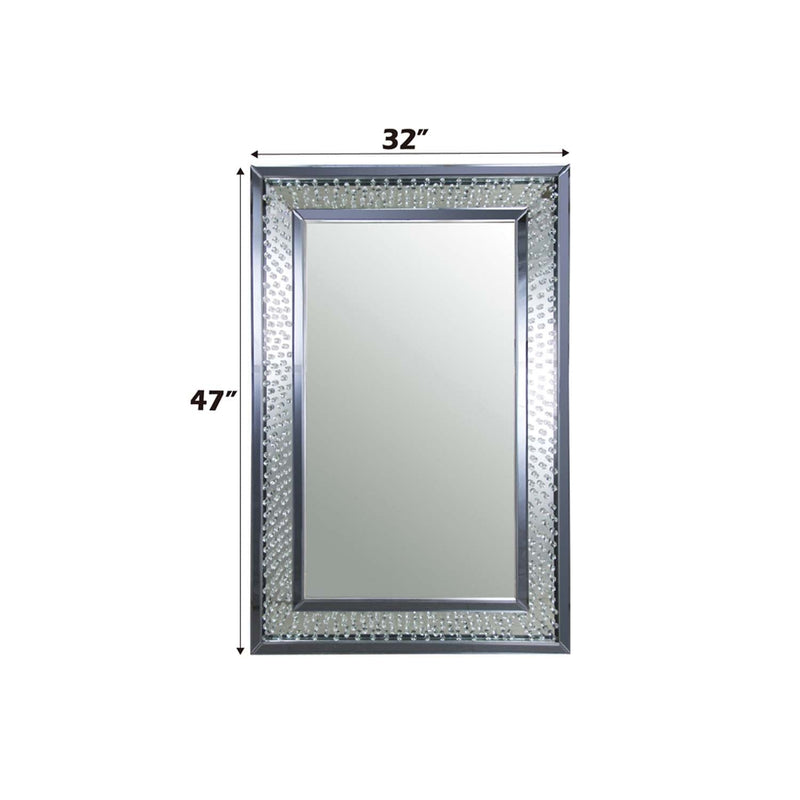 Nysa Accent 32"x47" Mirror, Mirrored & Faux Crystals Acme