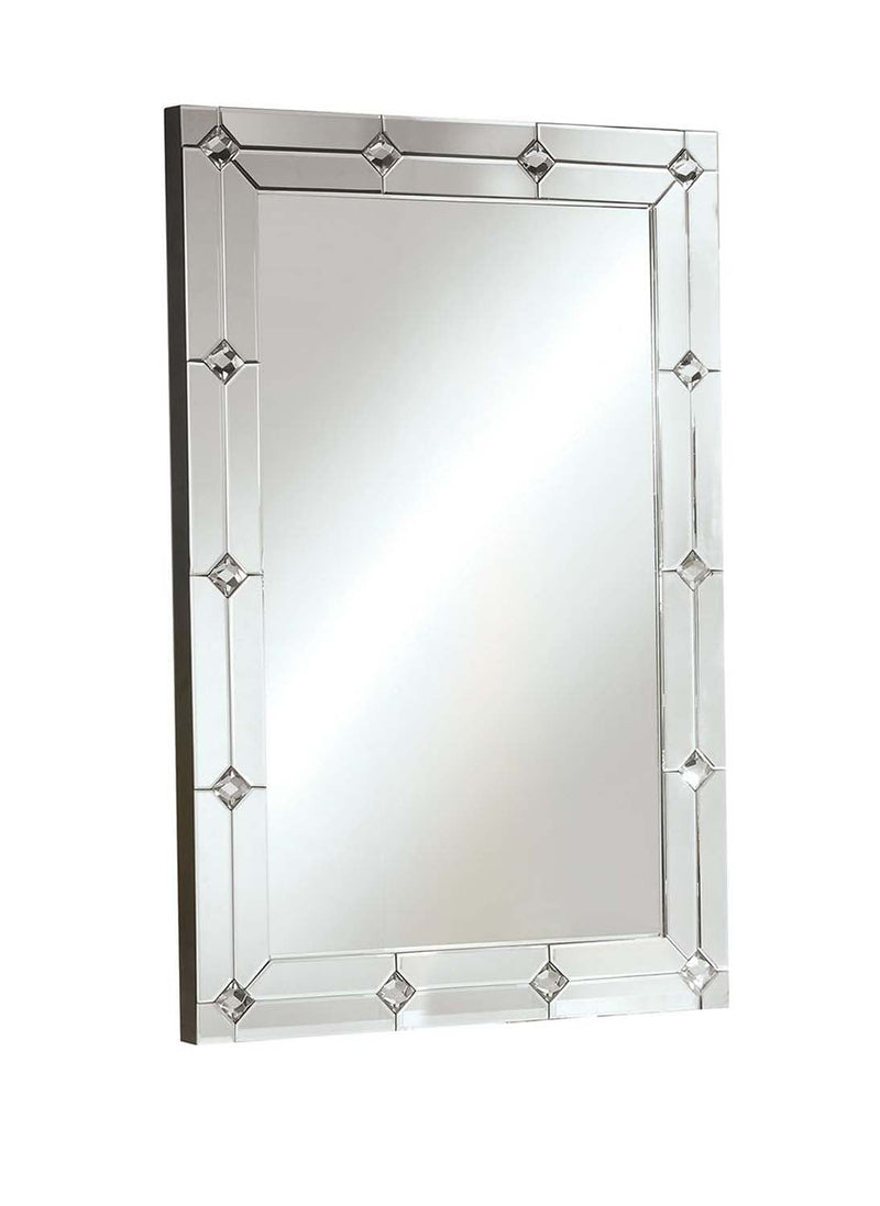 Hessa Accent 32"x47" Mirror, Mirrored & Faux Rhinestones Acme