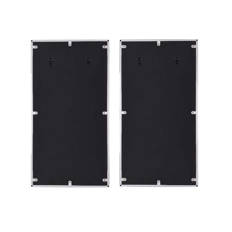 Chafik Accent 17"x32" Mirror 2Pc, Mirrored, Natural Oak & Chrome Finish Acme