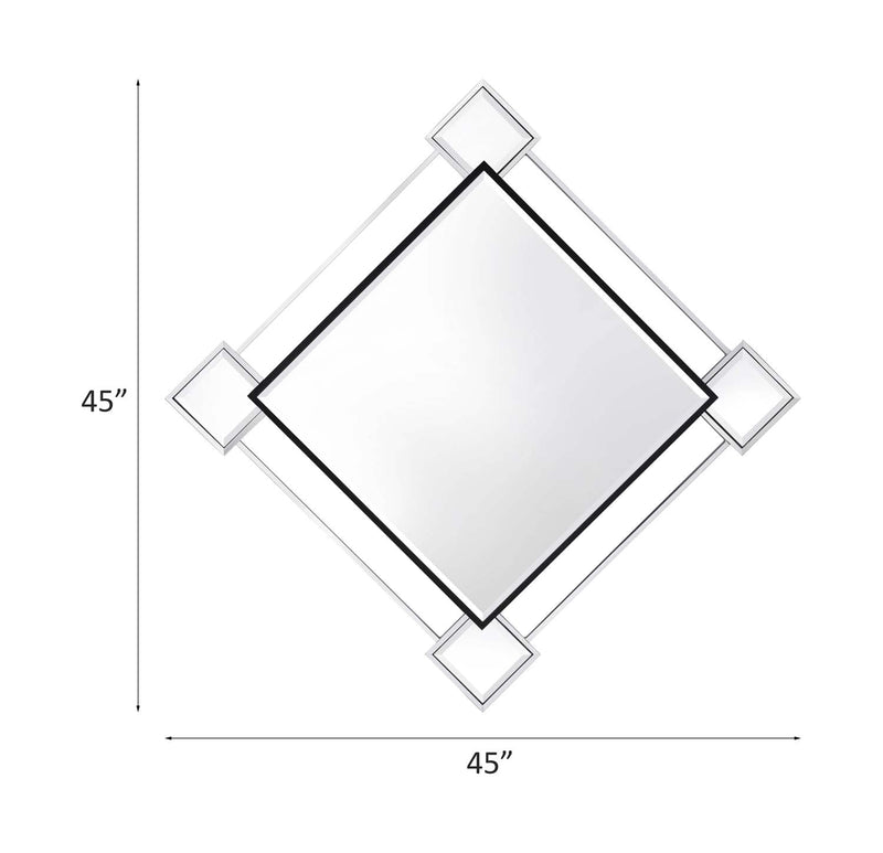 Asbury Accent 45"x45" Mirror, Mirrored & Chrome Finish Acme